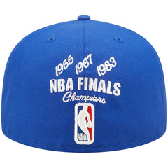 New Era - Philadelphia 76ers 3x NBA Finals Champions Crown 59FIFTY Fitted Hat - Royal
