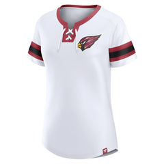 Arizona Cardinals Women's Sunday Best Lace-Up T-Shirt White - Fanatics
