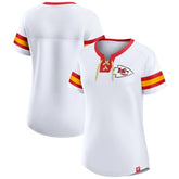 Kansas City Chiefs Women's Sunday Best Lace-Up T-Shirt White - Fanatics