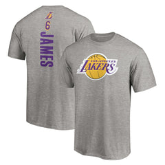 NBA - LeBron James Los Angeles Lakers #6 Playmaker Name & Number T-Shirt - Heathered Gray