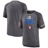 Fanatics - Philadelphia 76ers 2022 Noches Ene-Be-A Core Shooting Raglan T-Shirt - Heathered Gray