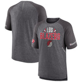Fanatics - Portland Trail Blazers 2022 Noches Ene-Be-A Core Shooting Raglan T-Shirt - Heathered Gray