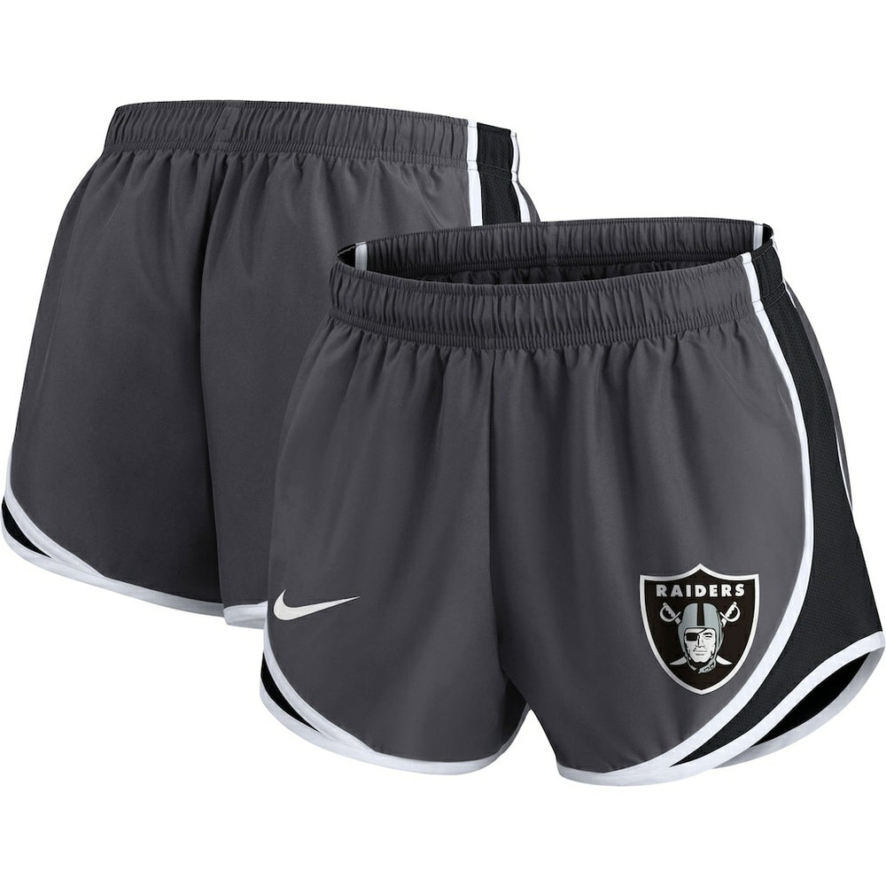 Las Vegas Raiders Women's Plus Size Logo Performance Tempo Shorts Charcoal - Nike