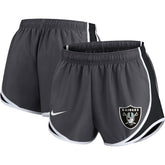 Las Vegas Raiders Women's Plus Size Logo Performance Tempo Shorts Charcoal - Nike