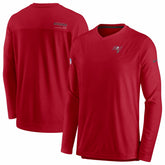 Tampa Bay Buccaneers Sideline Coach Chevron Lock Up Long Sleeve V-Neck Performance T-Shirt Red - Nike