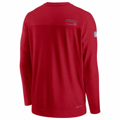 Tampa Bay Buccaneers Sideline Coach Chevron Lock Up Long Sleeve V-Neck Performance T-Shirt Red - Nike