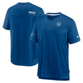 Indianapolis Colts Sideline Coach Chevron Lock Up Logo V-Neck Performance T-Shirt Royal - Nike