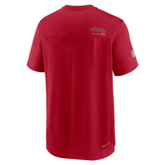 Tampa Bay Buccaneers Sideline Coach Chevron Lock Up Logo V-Neck Performance T-Shirt Red - Nike