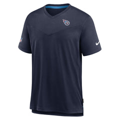 Tennessee Titans Sideline Coach Chevron Lock Up Logo V-Neck Performance T-Shirt Navy - Nike