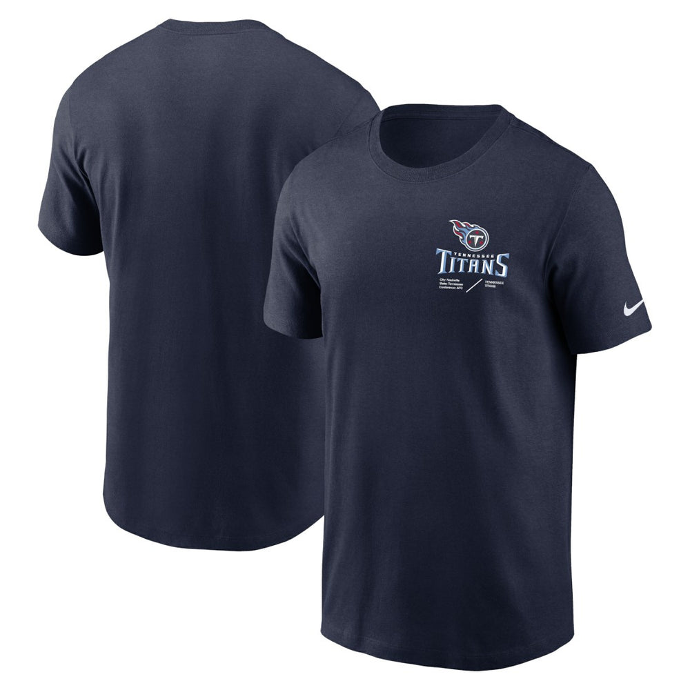 Tennessee Titans Sideline Infograph Lockup Performance T-Shirt Navy - Nike