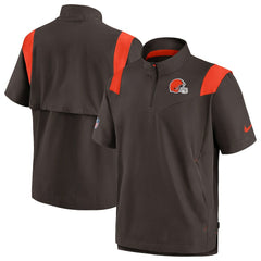 Cleveland Browns Sideline Coaches Chevron Lockup Pullover Top Brown - Nike