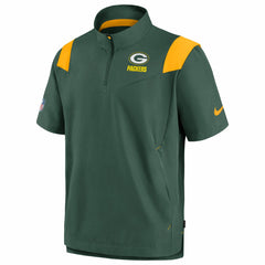 Green Bay Packers Sideline Coaches Chevron Lockup Pullover Top Kelly Green - Nike
