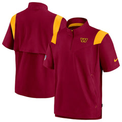 Washington Commanders Sideline Coaches Chevron Lockup Pullover Top Burgundy - Nike