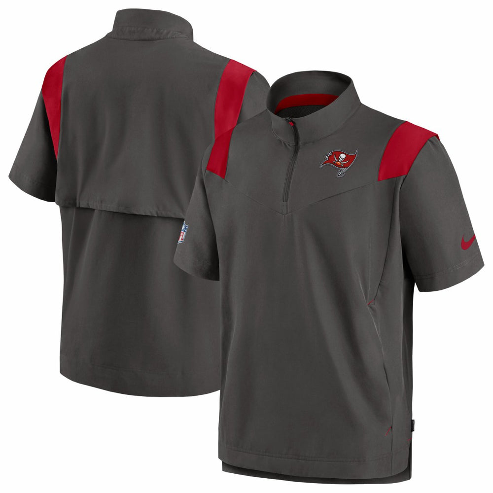 Tampa Bay Buccaneers Sideline Coaches Chevron Lockup Pullover Top Pewter - Nike