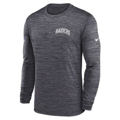 Las Vegas Raiders Sideline Velocity Athletic Stack Performance Long Sleeve T-Shirt Charcoal - Nike