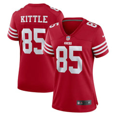 George Kittle San Francisco 49ers Women's Team Game Player Jersey Scarlet - Nike