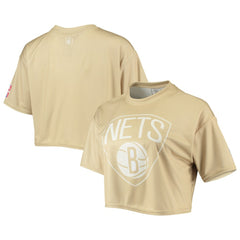 NBA - Brooklyn Nets Women's Tan Sand Crop Top