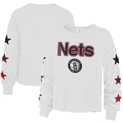 47 brand - Brooklyn Nets '47 Women's 2021/22 City Edition Call Up Parkway Long Sleeve T-Shirt - White