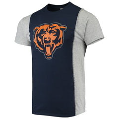 Chicago Bears Refried Apparel Sustainable Split T-Shirt Navy/Heathered Gray - NFL