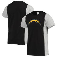 Los Angeles Chargers Refried Apparel Sustainable Split T-Shirt Black/Heathered Gray - NFL