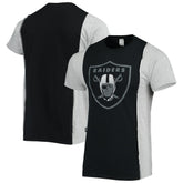Las Vegas Raiders Refried Apparel Sustainable Split T-Shirt Black/Heathered Gray - NFL