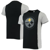 Pittsburgh Steelers Refried Apparel Sustainable Split T-Shirt Black/Heathered Gray - NFL