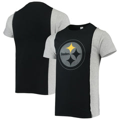 Pittsburgh Steelers Refried Apparel Sustainable Split T-Shirt Black/Heathered Gray - NFL