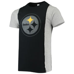 Pittsburgh Steelers Refried Apparel Sustainable Split T-Shirt Black/Heathered Gray - NFL
