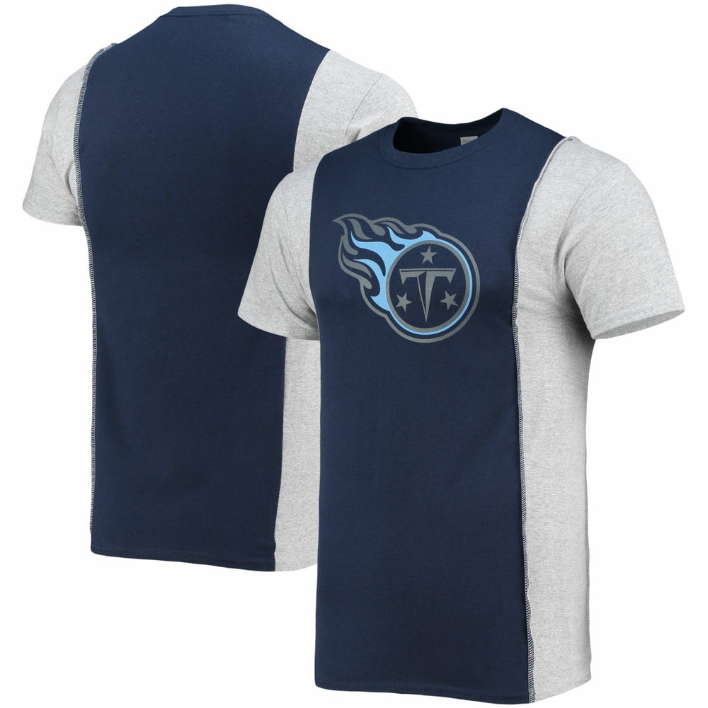 Tennessee Titans Refried Apparel Sustainable Split T-Shirt Navy/Heathered Gray - NFL