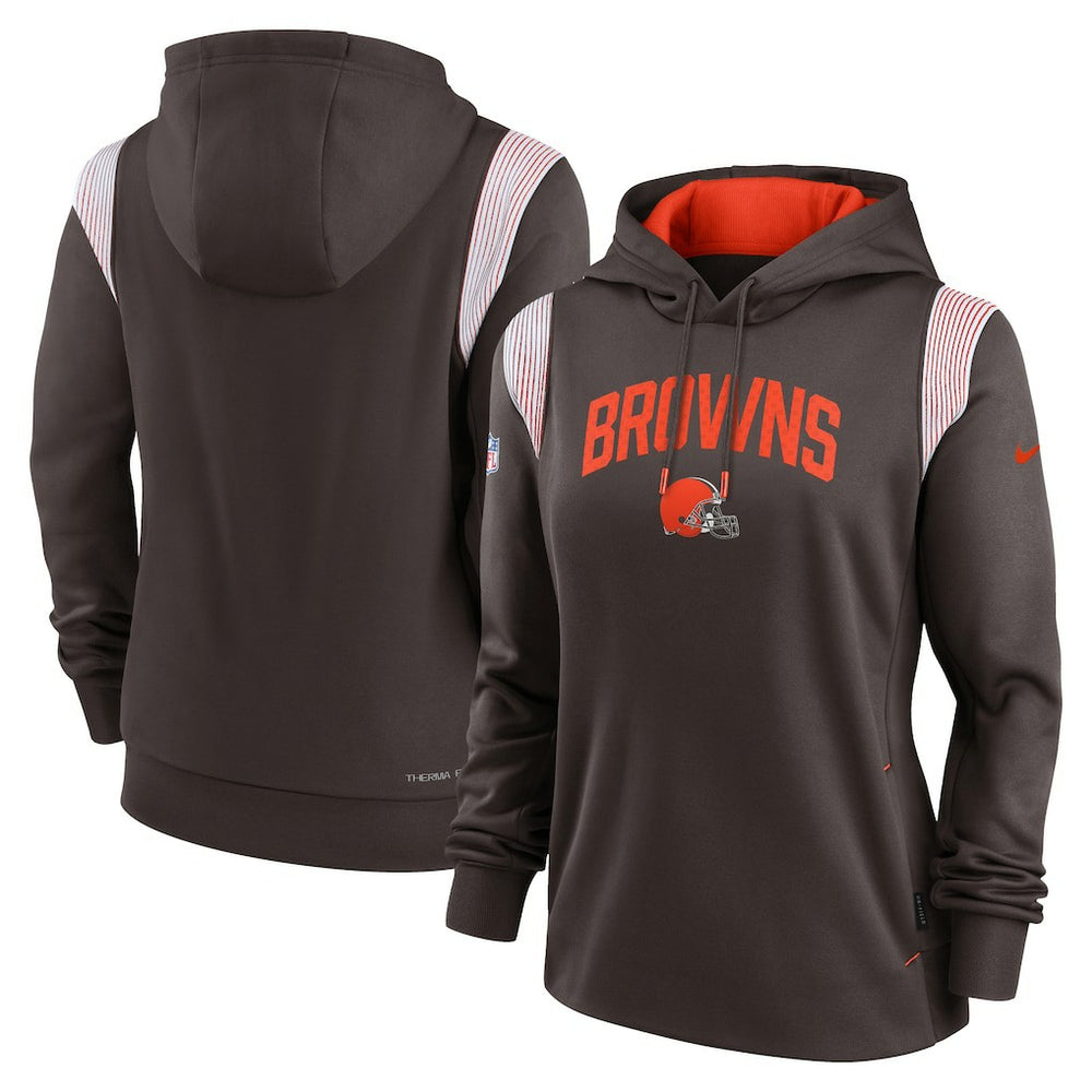 Cleveland Browns Women's Sideline Stack Performance Pullover Hoodie Brown - Nike