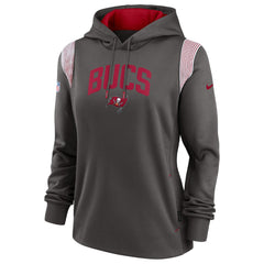 Tampa Bay Buccaneers Women's Sideline Stack Performance Pullover Hoodie Pewter - Nike