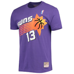 Mitchell & Ness - Steve Nash Phoenix Suns Hardwood Classics Stitch Name & Number T-Shirt - Purple