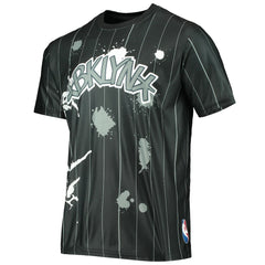 NBA - Brooklyn Nets FISLL Striped Splatter T-Shirt - Black