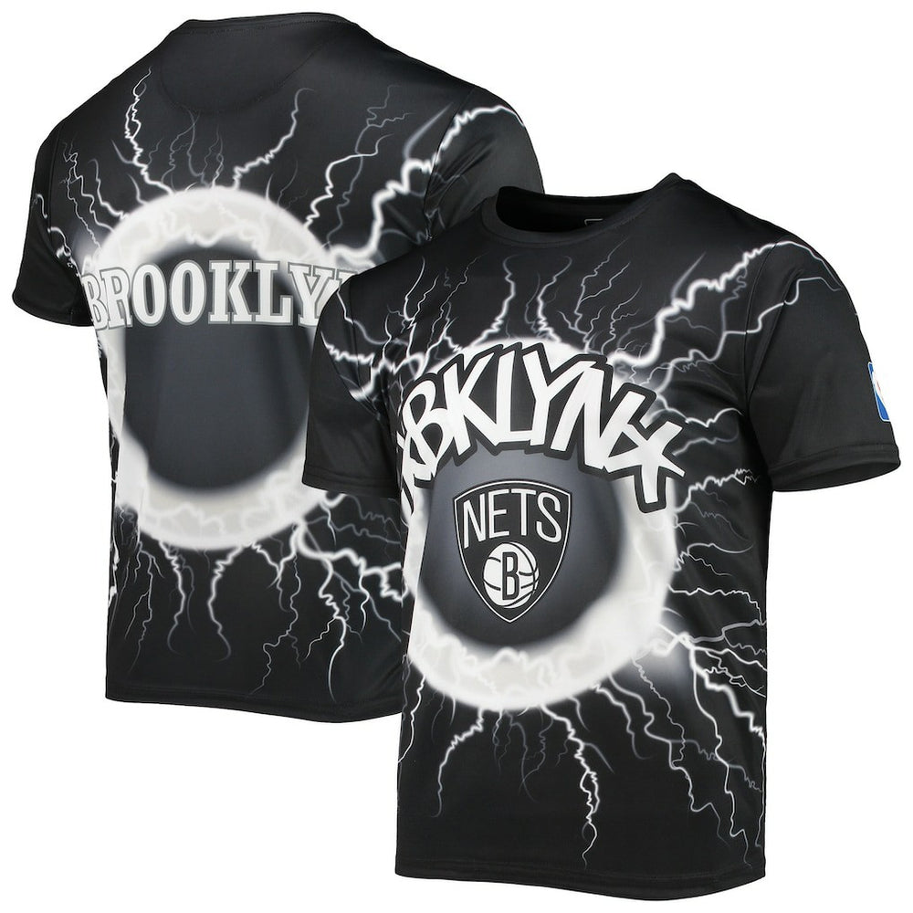 NBA - Brooklyn Nets FISLL Tornado Bolt T-Shirt - Black