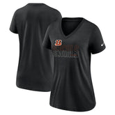 Cincinnati Bengals Women's Lock Up Tri-Blend V-Neck T-Shirt Heathered Black - Nike