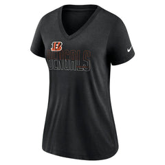 Cincinnati Bengals Women's Lock Up Tri-Blend V-Neck T-Shirt Heathered Black - Nike