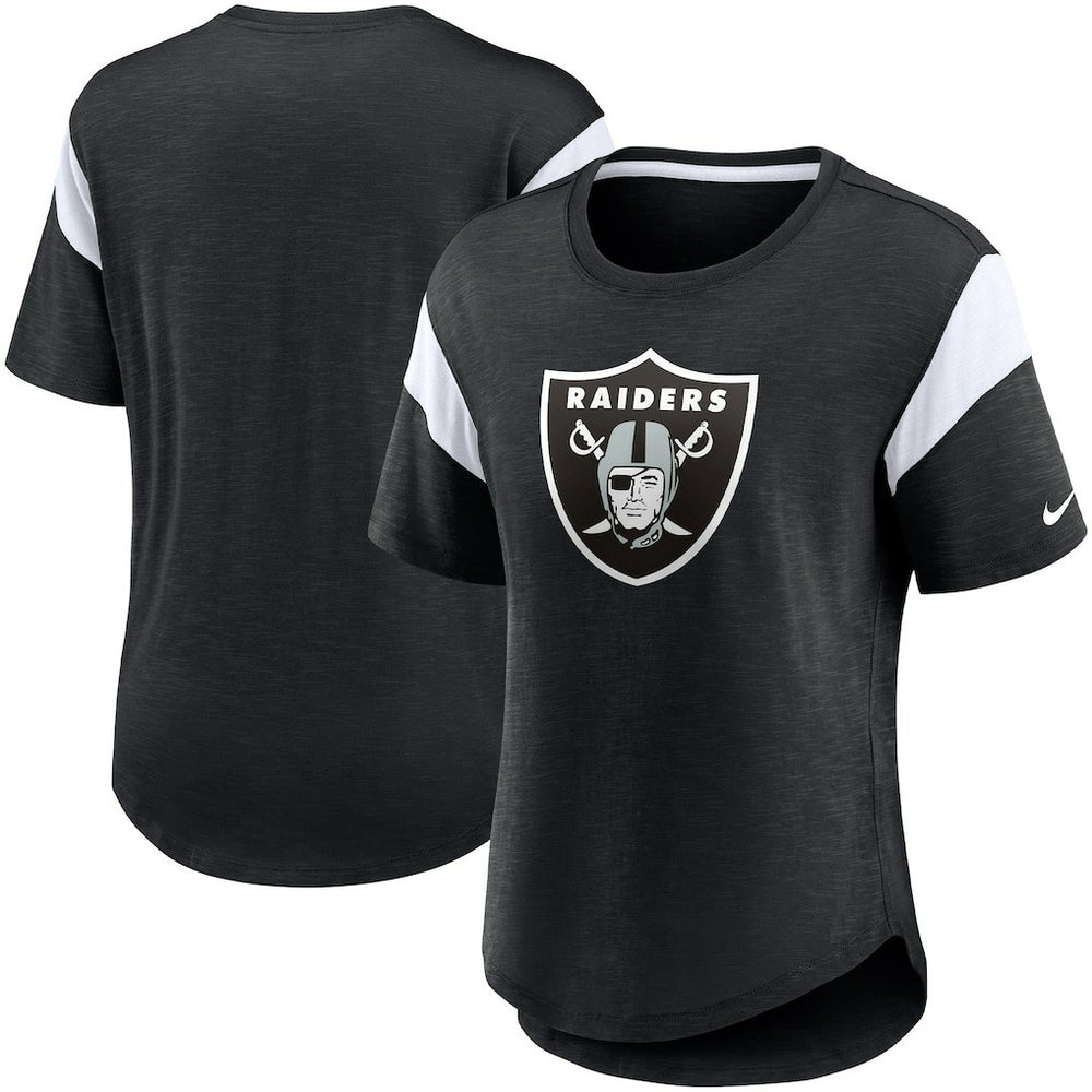Las Vegas Raiders Women's Primary Logo Fashion Top Heather Black - Nike