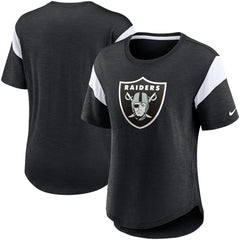 Las Vegas Raiders Women's Primary Logo Fashion Top Heather Black - Nike