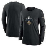New Orleans Saints Women's Prime Split Long Sleeve T-Shirt Black - Nike