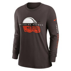 Cleveland Browns Women's Prime Split Long Sleeve T-Shirt Brown - Nike