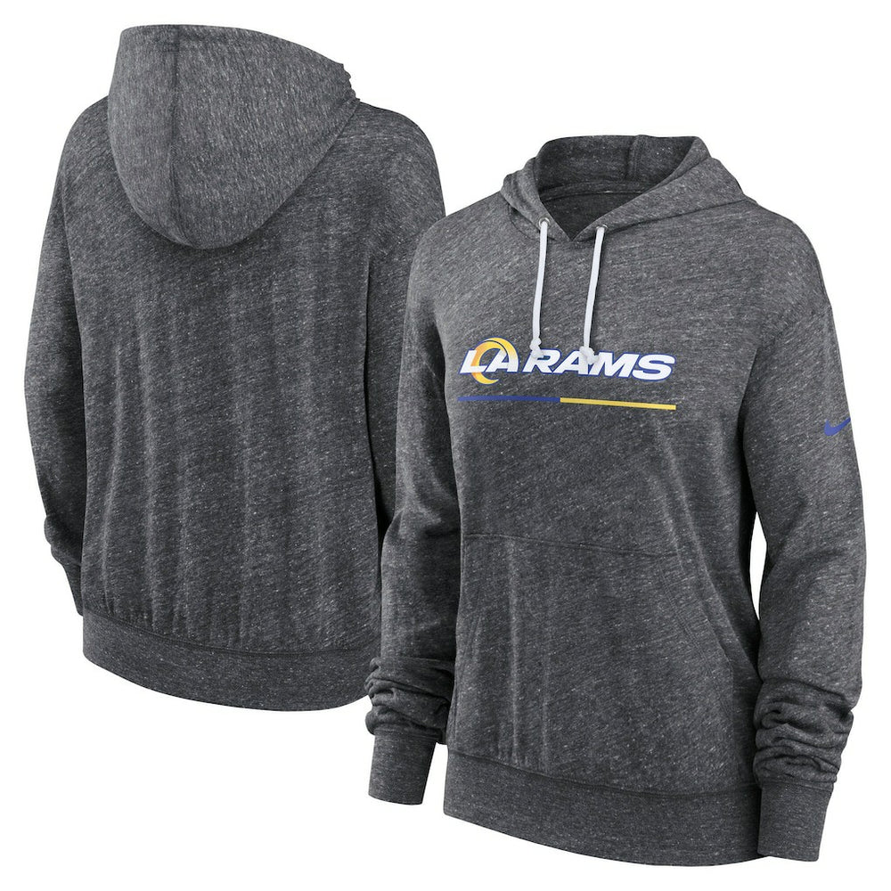 Los Angeles Rams Women's Team Spirit Gym Vintage Lightweight Hoodie Top Heather Charcoal - Nike