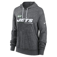 New York Jets Women's Team Spirit Gym Vintage Lightweight Hoodie Top Heather Charcoal - Nike