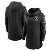 Las Vegas Raiders Women's Minimal Statement Lightweight Raglan Funnel Neck Pullover Hoodie Black - Nike