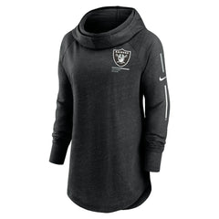 Las Vegas Raiders Women's Minimal Statement Lightweight Raglan Funnel Neck Pullover Hoodie Black - Nike