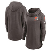 Cleveland Browns Women's Minimal Statement Lightweight Raglan Funnel Neck Pullover Hoodie Brown - Nike
