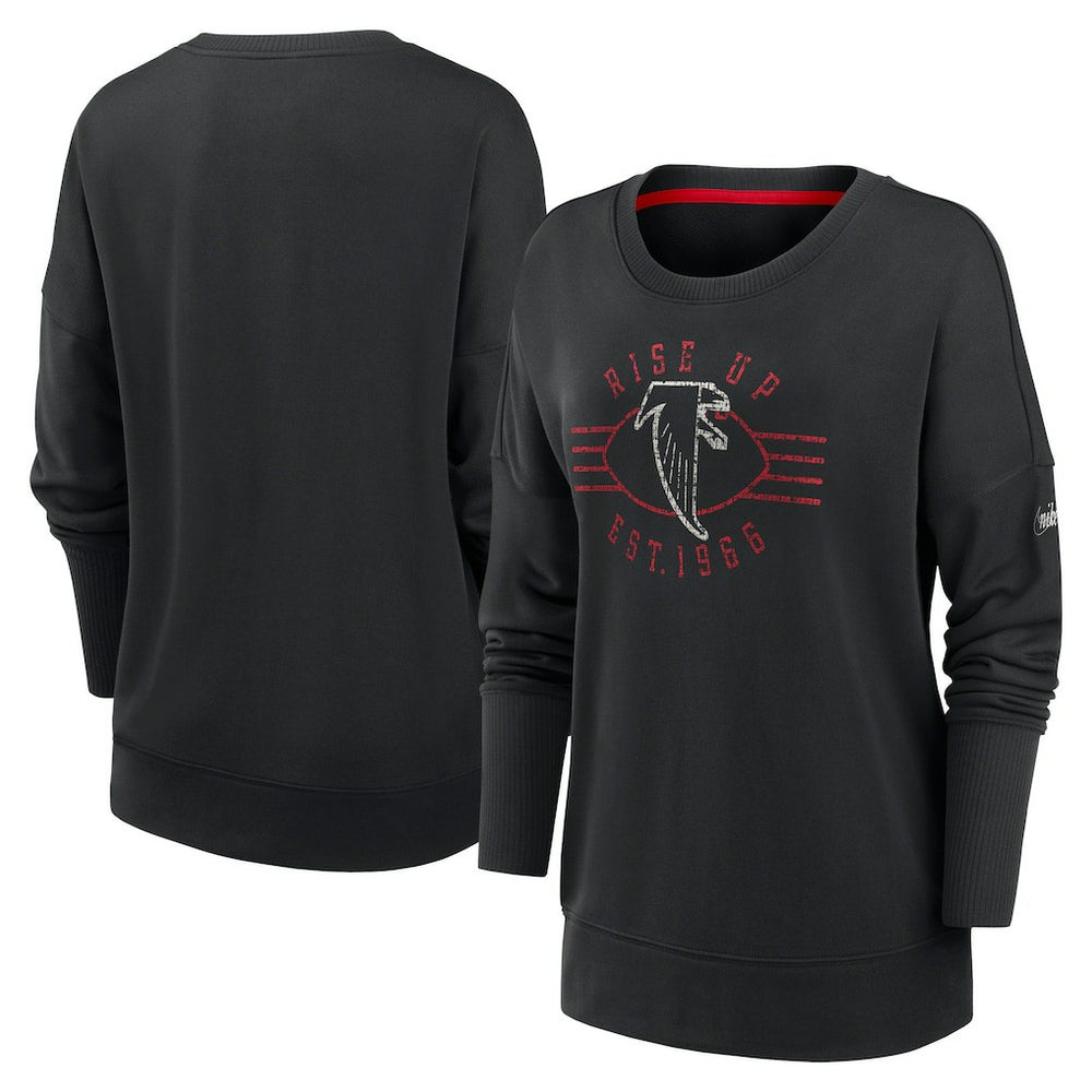 Atlanta Falcons Women's Rewind Playback Icon Performance Pullover Sweatshirt Black - Nike