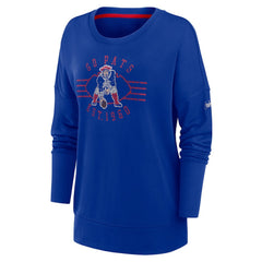 New England Patriots Women's Rewind Playback Icon Performance Pullover Sweatshirt Royal - Nike