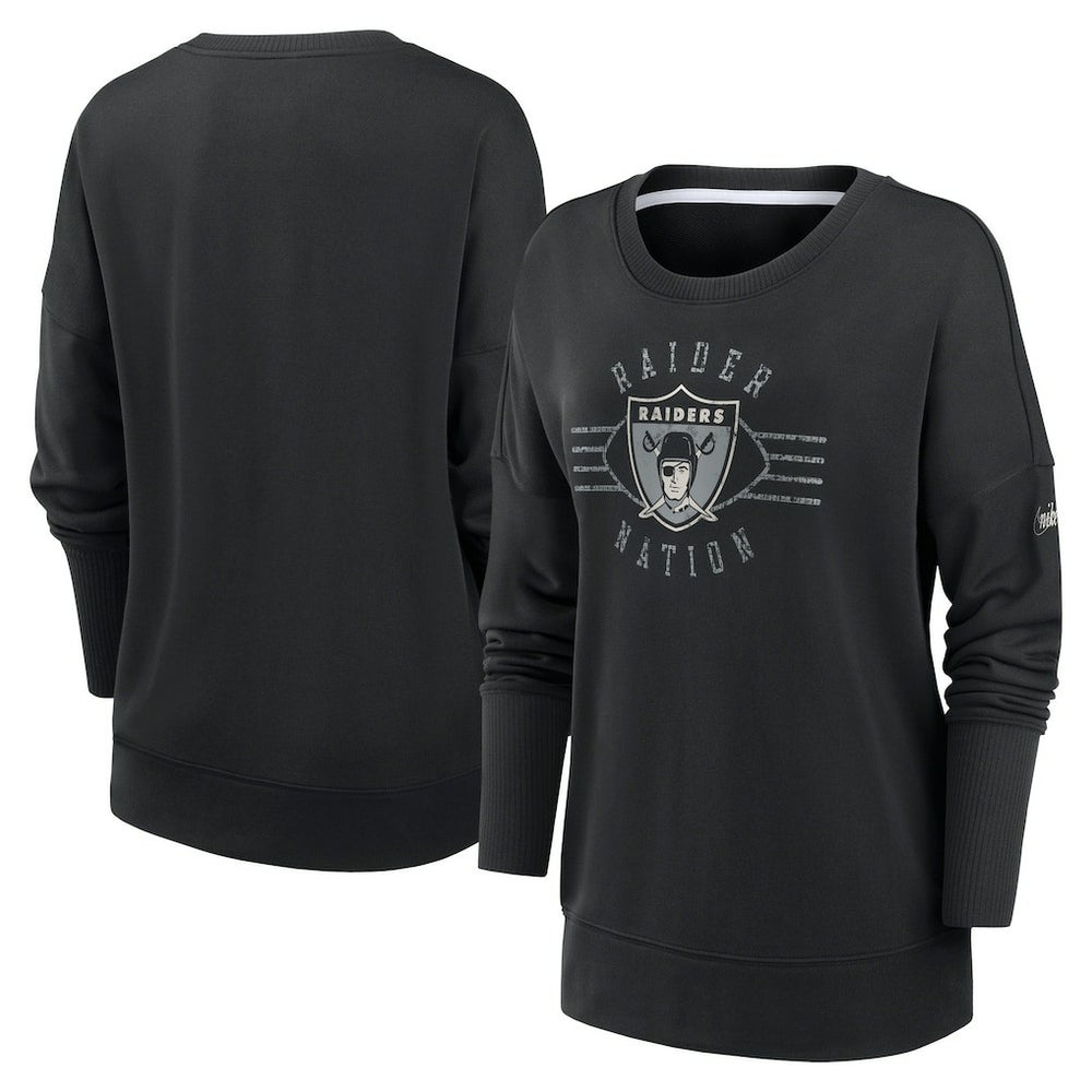 Las Vegas Raiders Women's Rewind Playback Icon Performance Pullover Sweatshirt Black - Nike