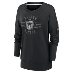 Las Vegas Raiders Women's Rewind Playback Icon Performance Pullover Sweatshirt Black - Nike