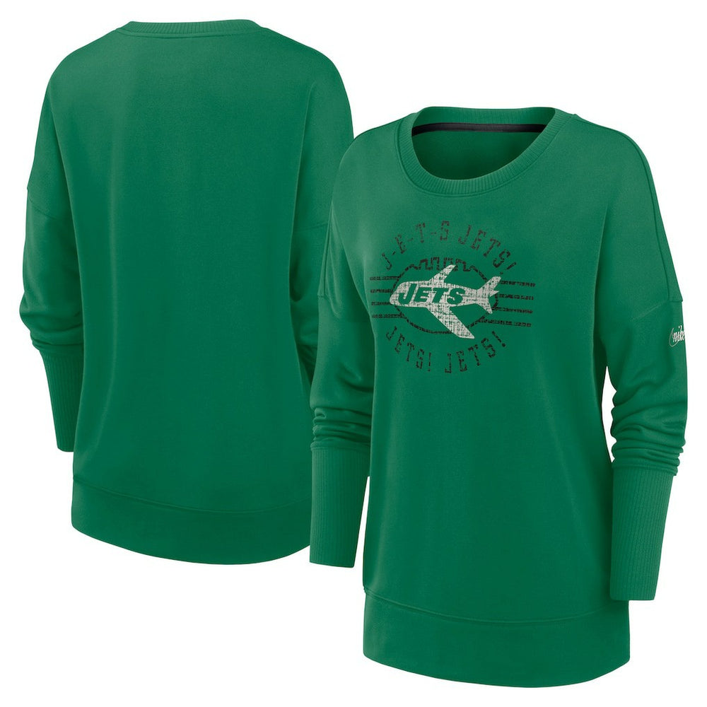 New York Jets Women's Rewind Playback Icon Performance Pullover Sweatshirt Green - Nike